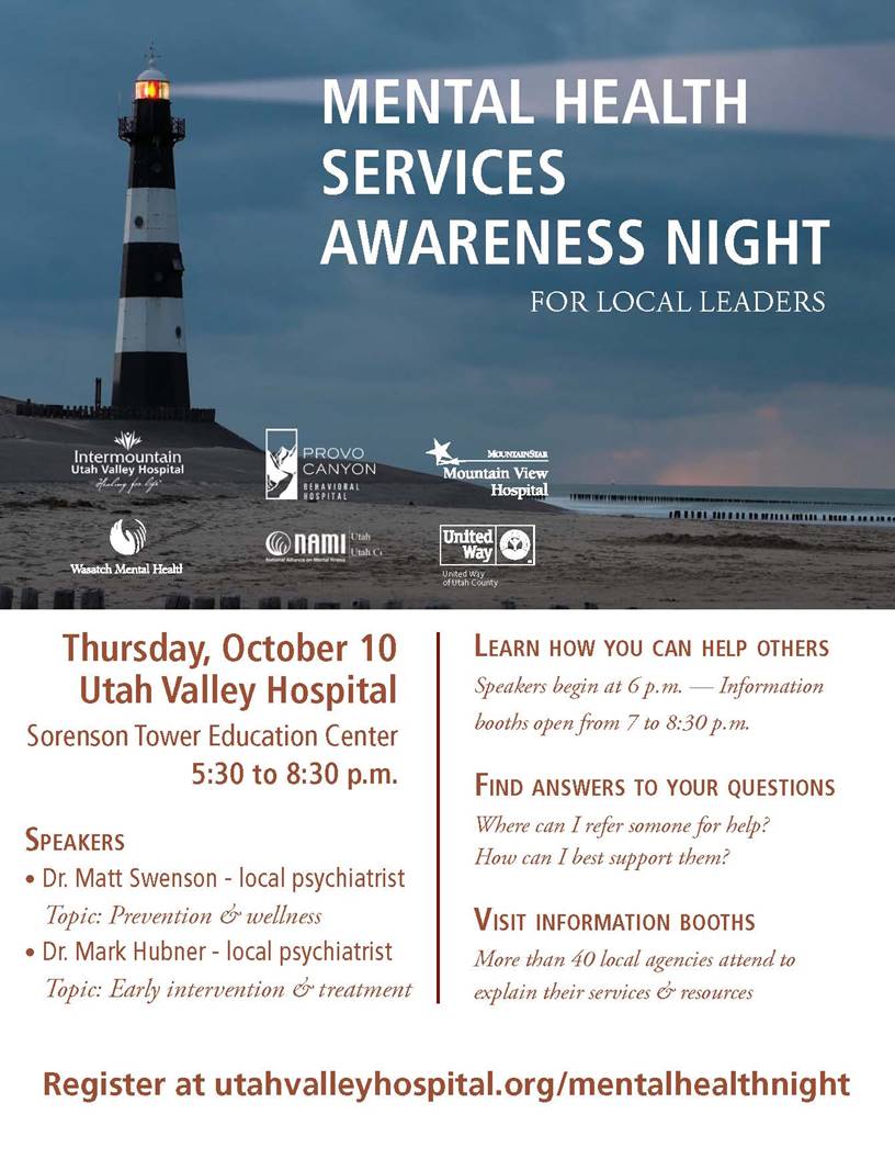 Mental Health Services Awareness Night flyer