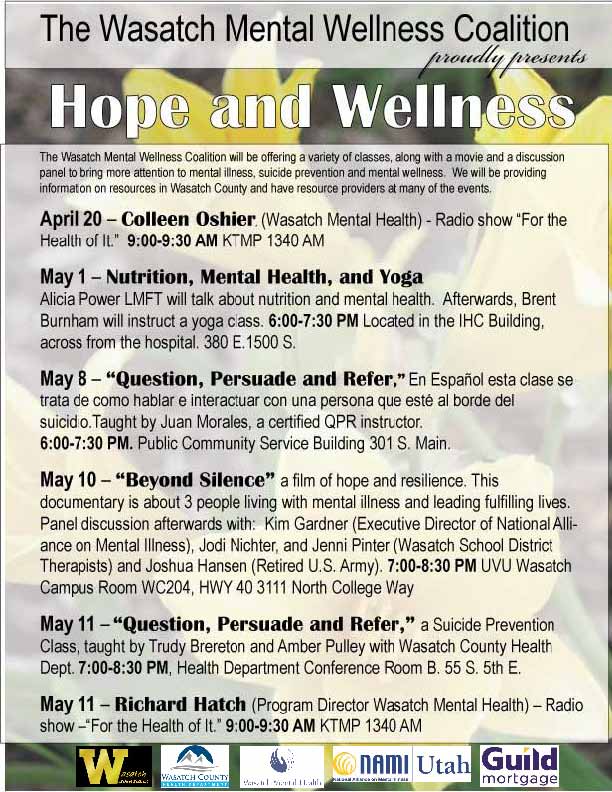 The Wasatch Mental Wellness Coalition Proudly Presents Wasatch Behavioral Health