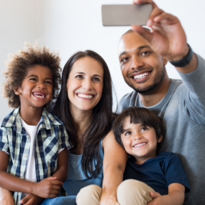 Family Taking a Selfie Together