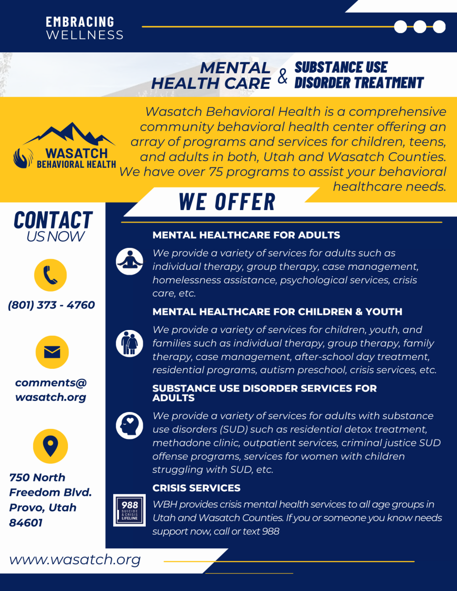Flyer Wasatch Behavioral Health